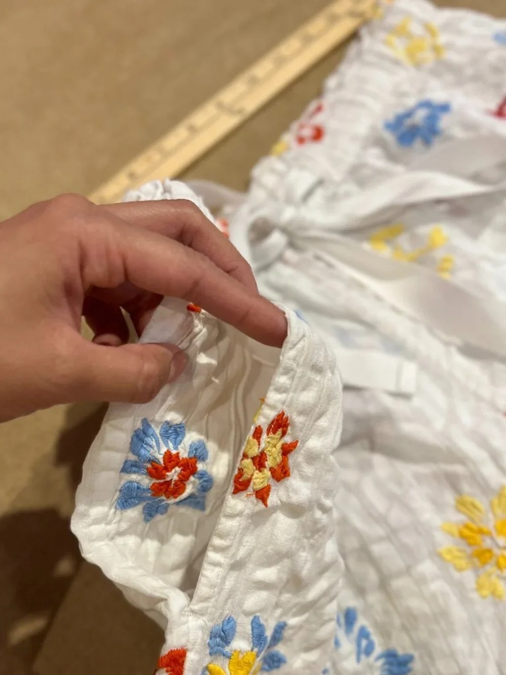 Tanya Taylor 100% Cotto White Floral Embroidered Cotton Drawstring Shorts Size M